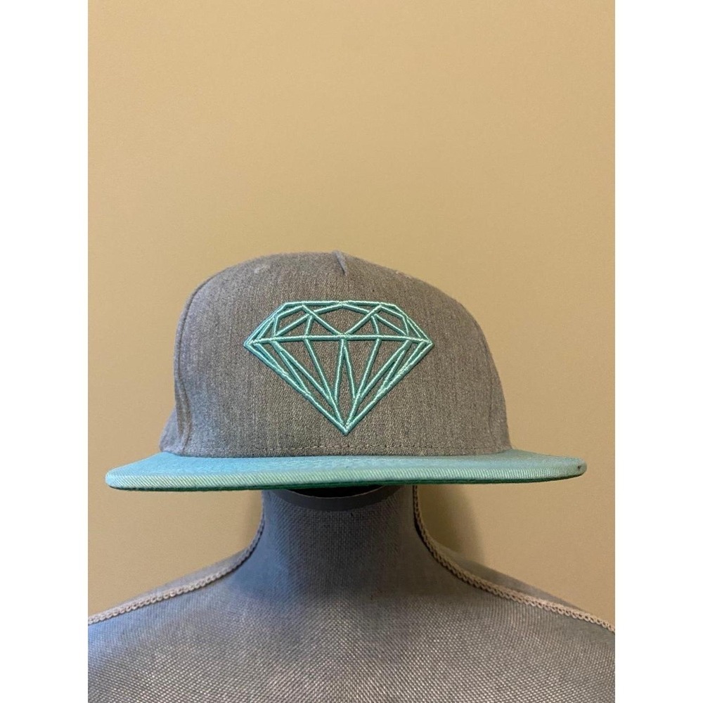 Diamond Baseball Hat Cap SnapBack Grey Blue Cotton Unisex Golf